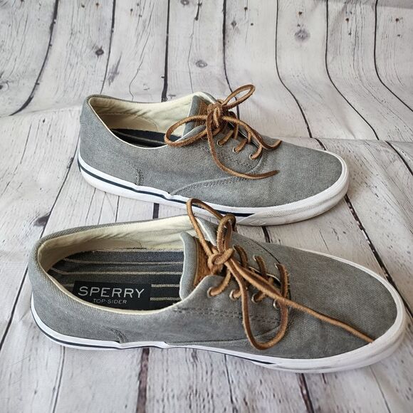 Sperry Men’s Striper II CVO Canvas Sneakers Size 8 1/2 Gray - Picture 3 of 9